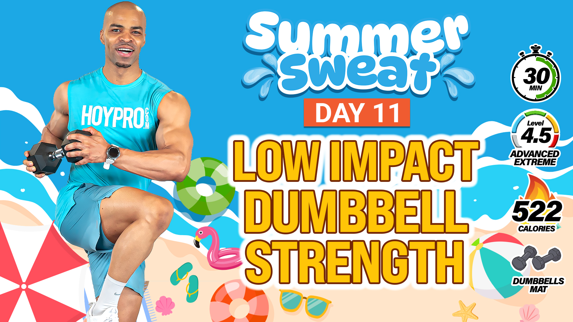 30 Minute Full Body Dumbbell Strength & HIIT - Summer Sweat #11