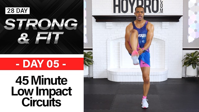 45 Minute Low Impact No Equipment Circuits Workout - STRONGAF #05