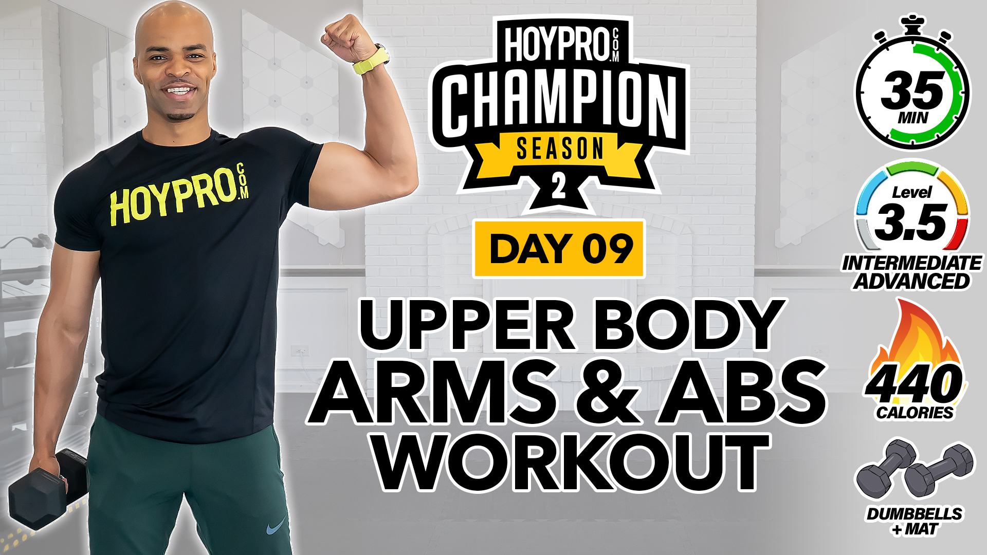 35 Minute Arms & Core Workout (No Push-ups) - CHAMPION S2 #09
