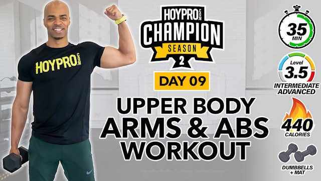 35 Minute Arms & Core Workout (No Push-ups) - CHAMPION S2 #09