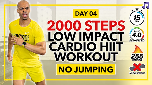 15 Minute Low Impact HIGH SWEAT Cardio Workout - 2000 Steps #04 (Music)
