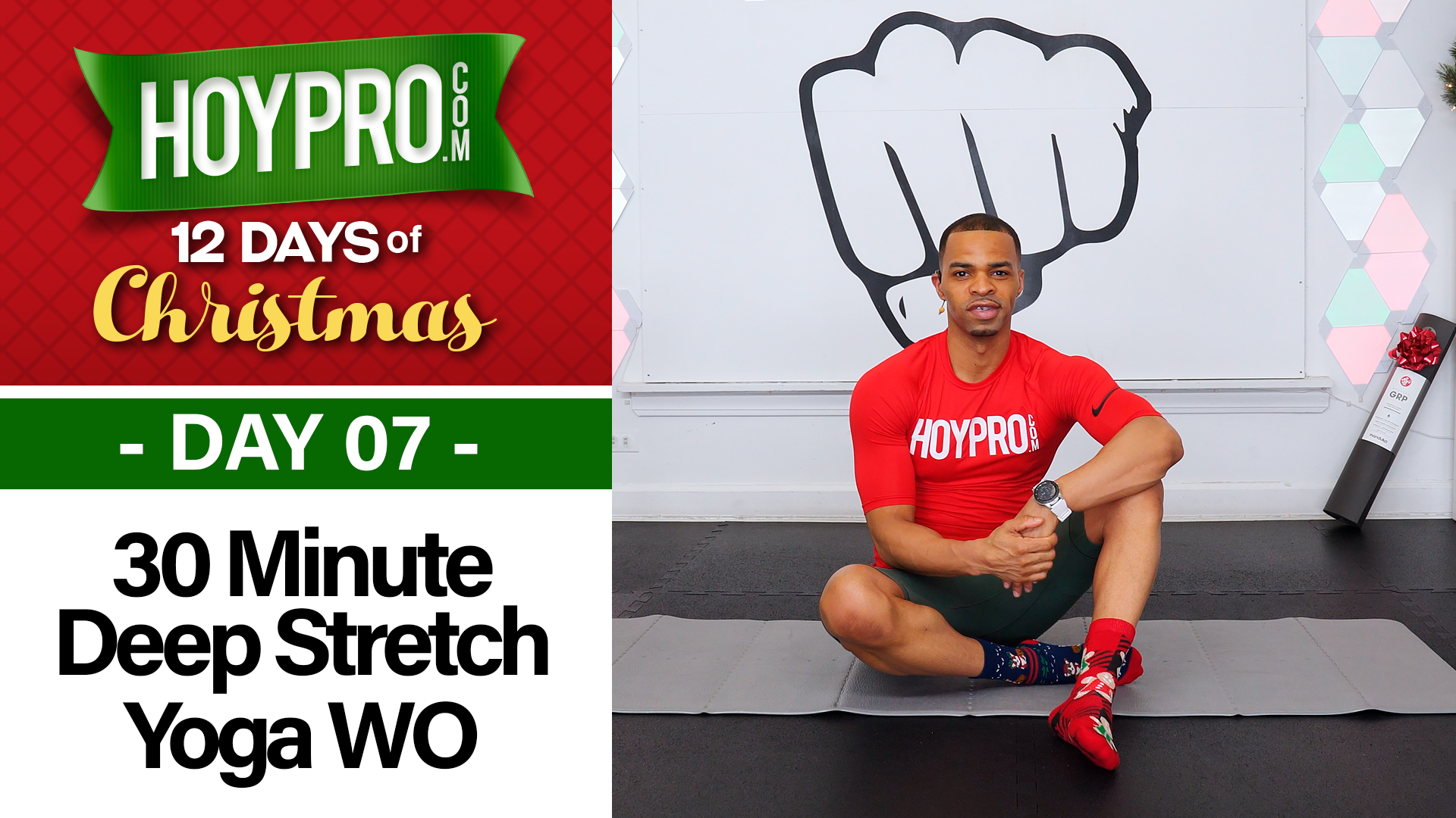 30 Minute Deep Stretch Yoga Ho-Ho-Holds Workout - 12 Days of Christmas #07