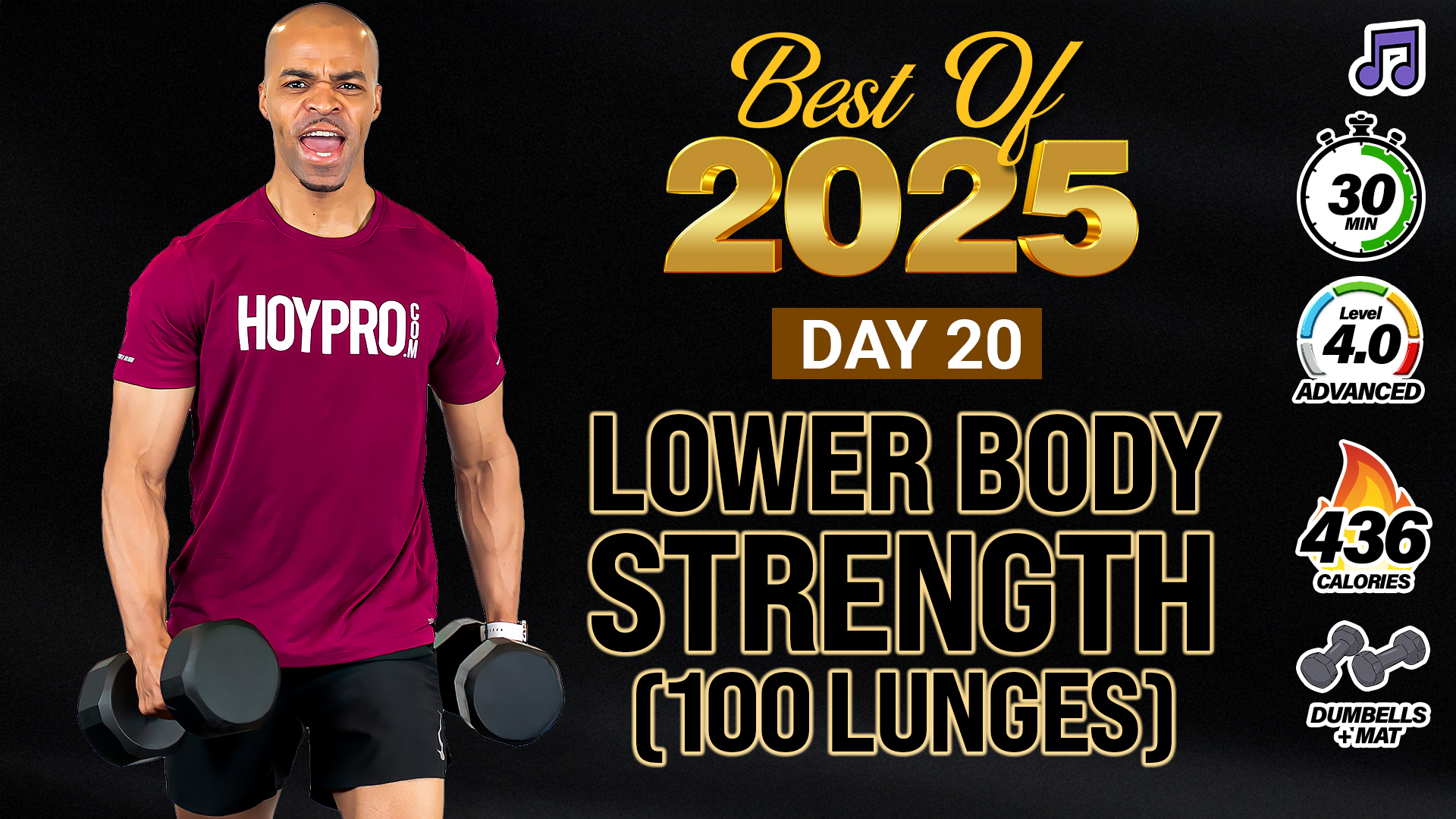 30 Minute Complete Lower Body Strength (100 Lunges) - 2025 BEST #20 (Music)