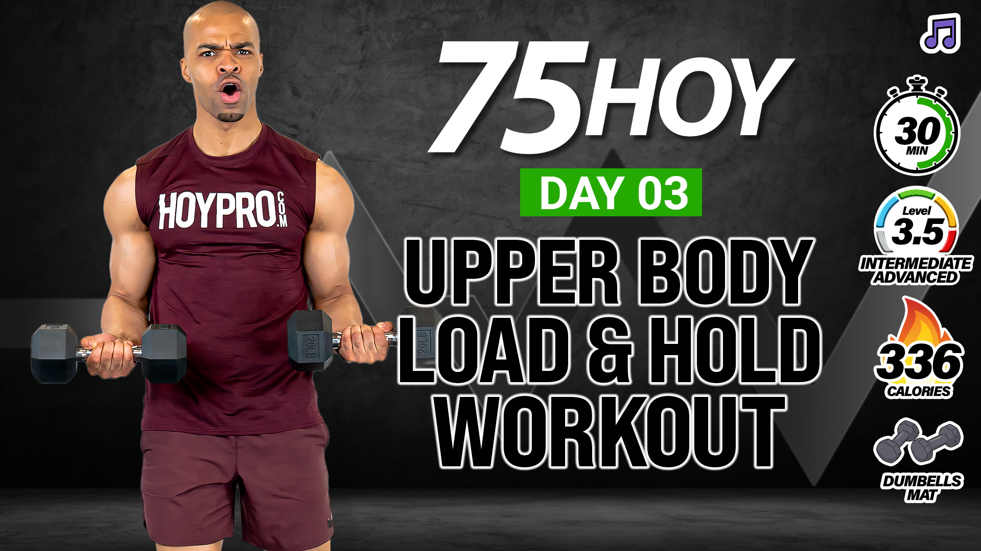 30 Minute Upper Body Load & Hold - 75 HOY #03 (Music)