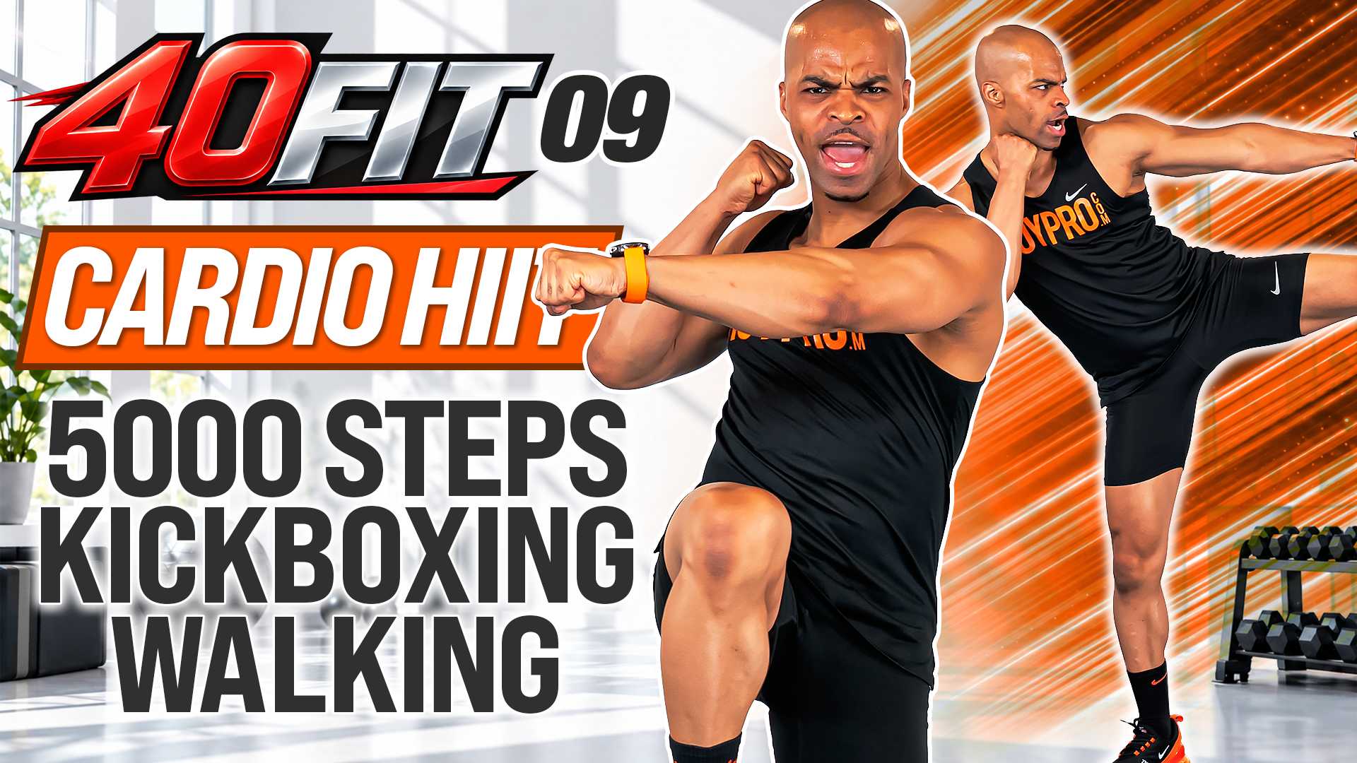 40 Minute 5000 Steps Kickboxing Walking Workout - 40FIT #009