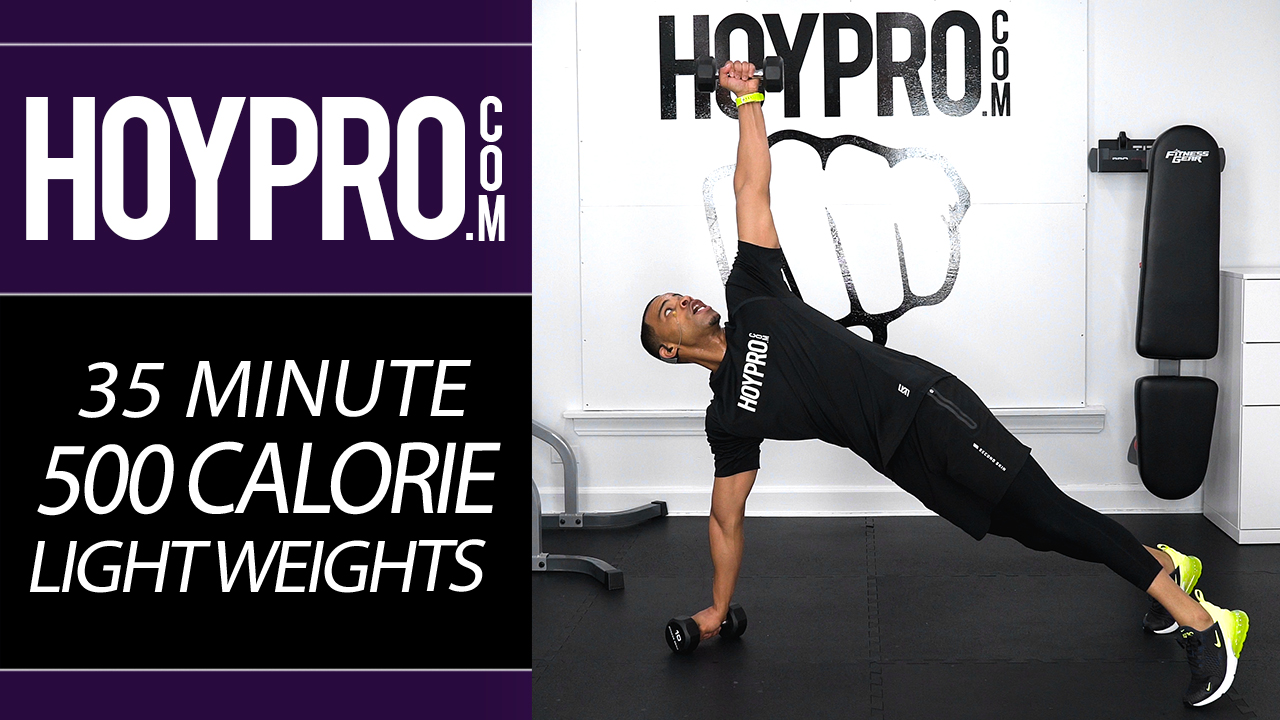 35 Minute 500 Calorie Light Dumbbell Scorcher