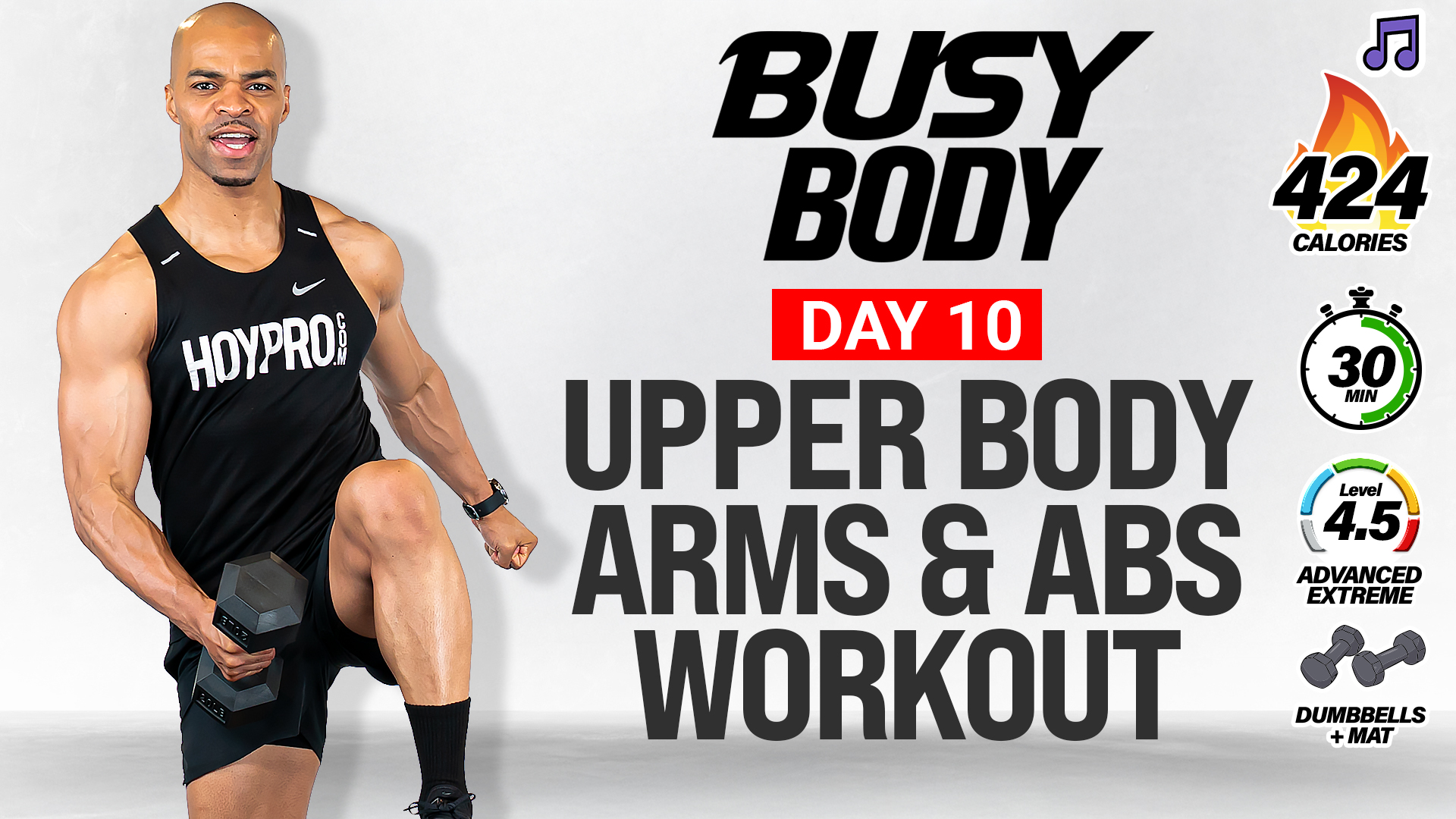 30 Minute Upper Body Arms & Abs Workout - BUSY BODY #10 (Music)