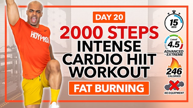 15 Minute INTENSE Standing Cardio HIIT Workout - 2000 Steps #20