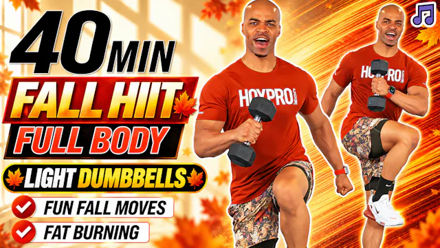 40 Minute FALL THEMED Full Body HIIT Workout 🍂 (Light Dumbbells)
