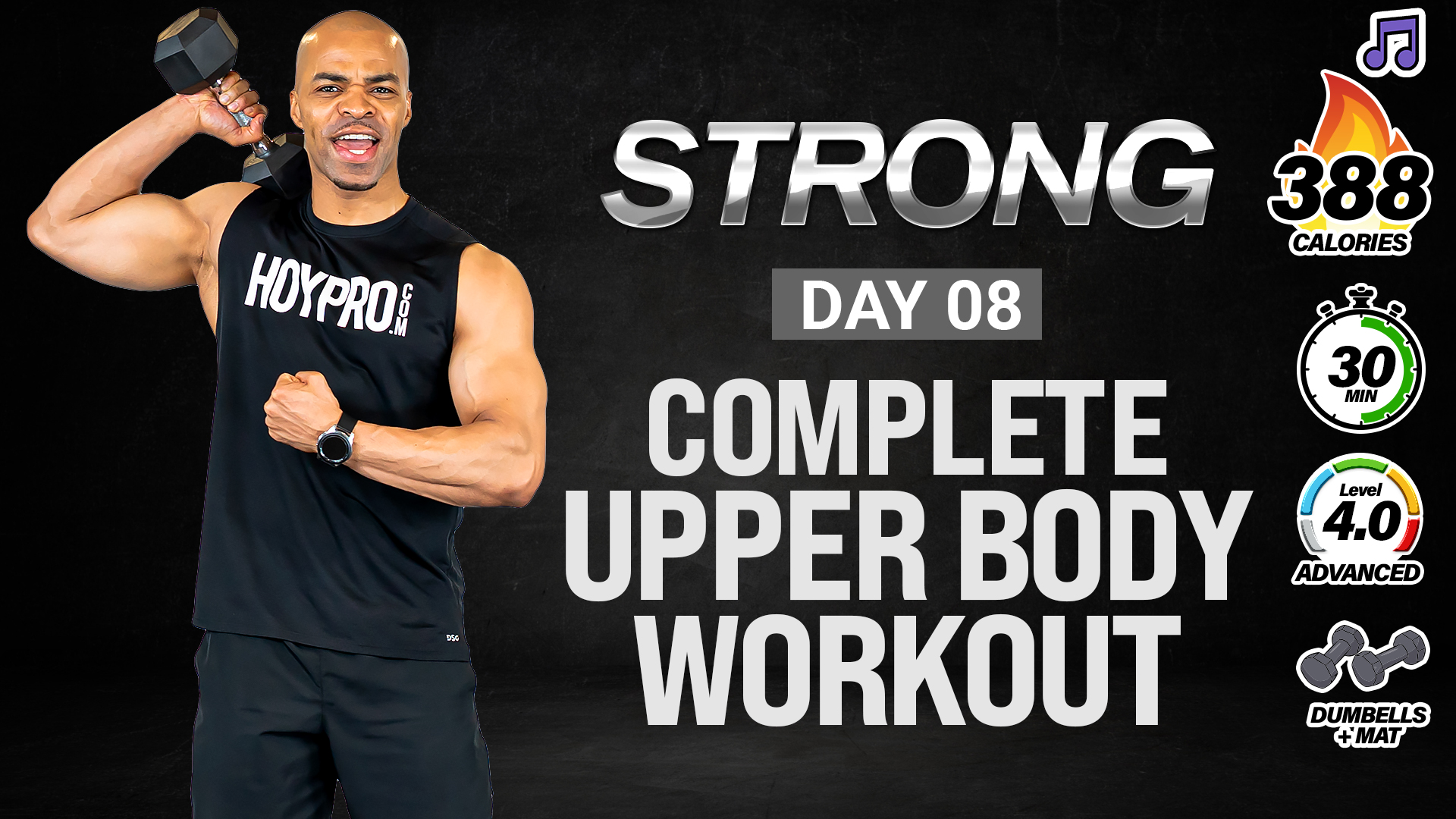 30 Minute Complete Upper Body Strength Workout - STRONG #008