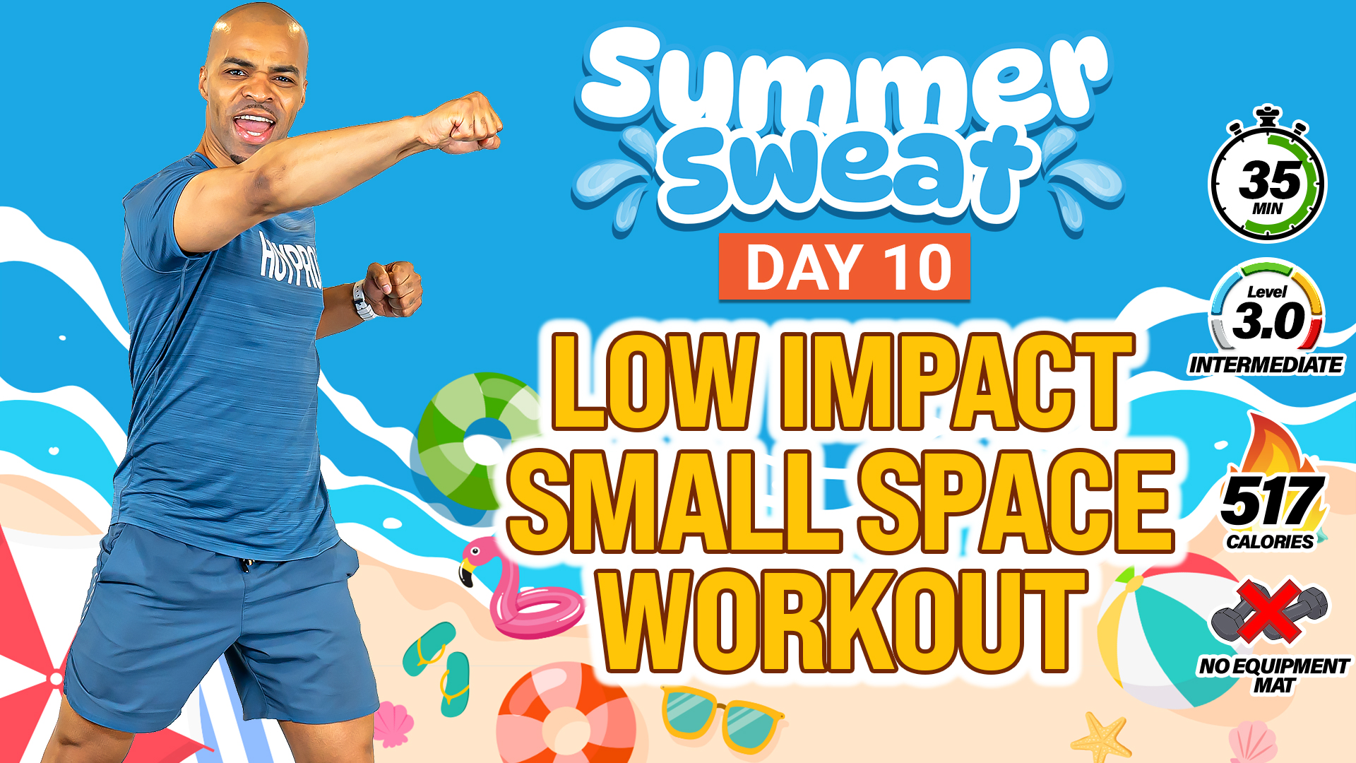 35 Minute Low Impact Small Space Workout - Summer Sweat #10