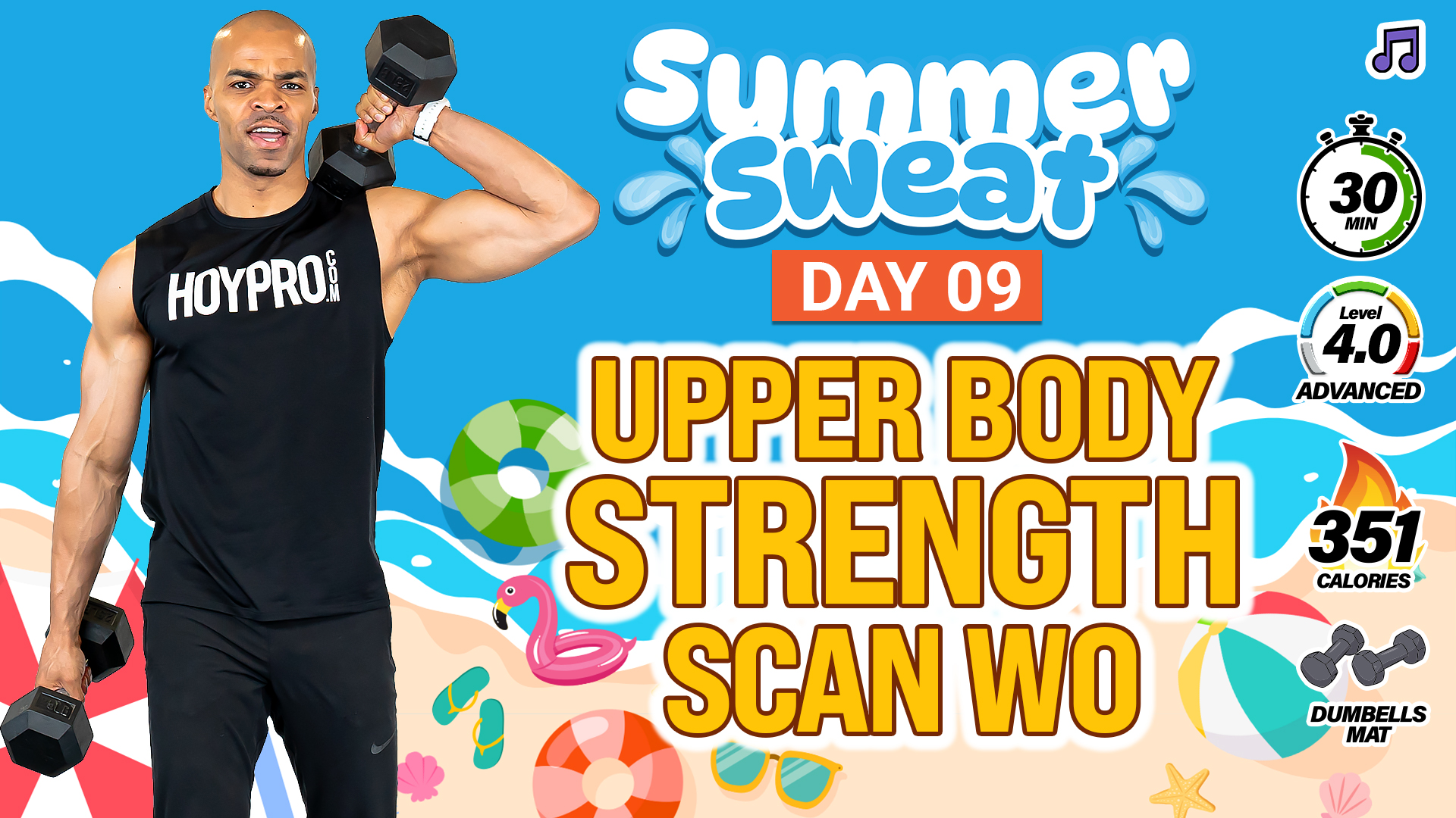 30 Minute Upper Body Strength Scan Workout - Summer Sweat #09 (Music)