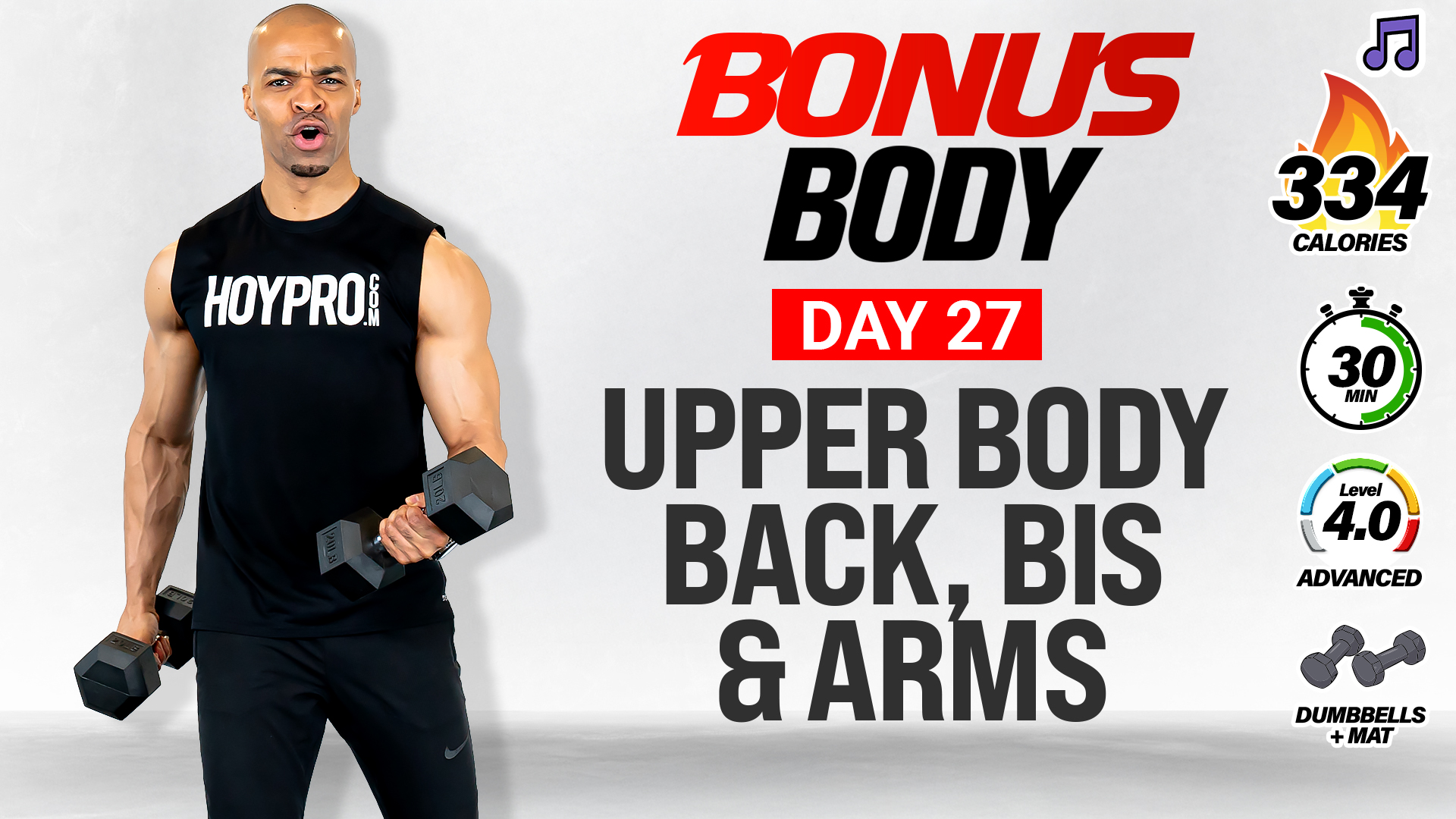 30 Minute Upper Body Back, Bis & Arms - BUSY BODY #27 (Music)