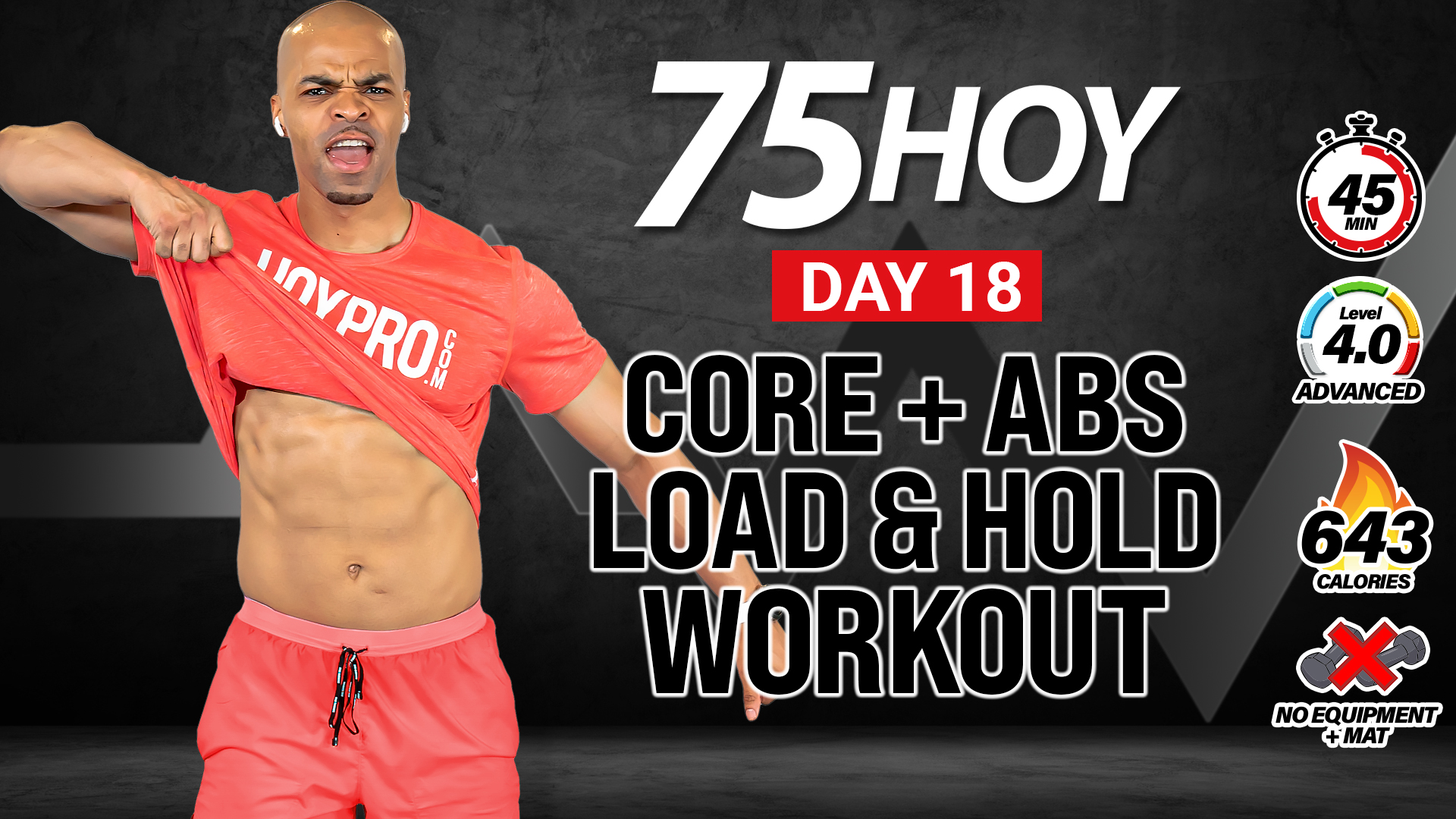 45 Minute Abs + Core Load & Hold Workout (No Equipment) - 75HOY #18