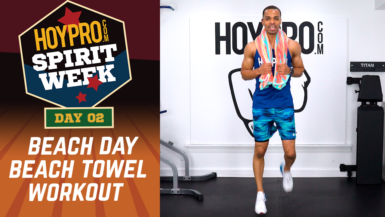 Day 02 - Beach Day - 30 Minute Beach Towel Workout - Spirit Week #01