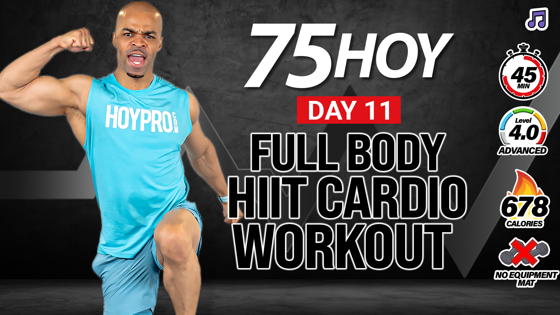 30 & 45 Minute Full Body Calisthenics HIIT Workout - 75 HOY #11