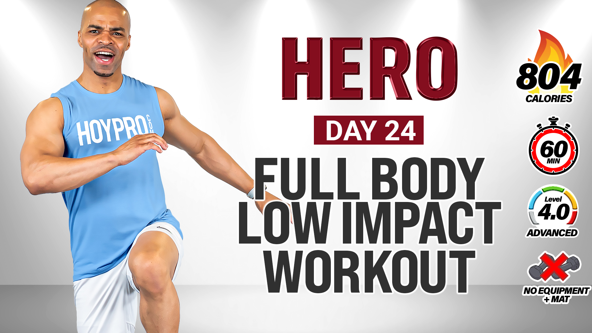 60 Minute Fat Burning No Jumping Workout - HERO #024