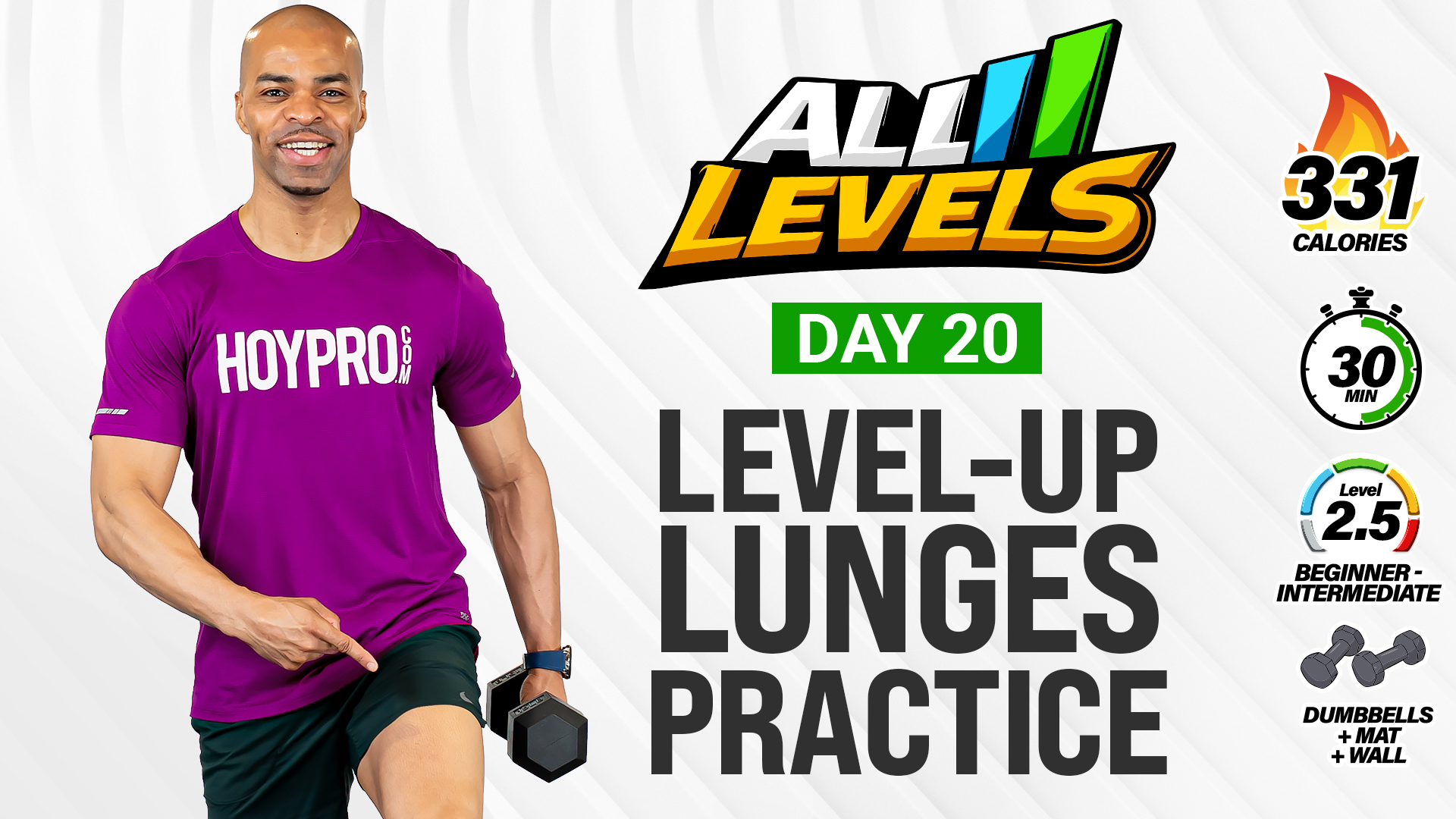30 Minute LEVEL-UP Lunges Practice & Progress - ALL LEVELS #020