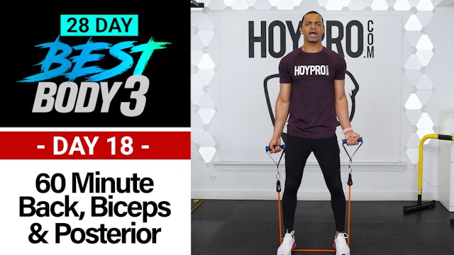 60 Minute Back, Biceps, Shoulders & Posterior Workout - Best Body 3 #18