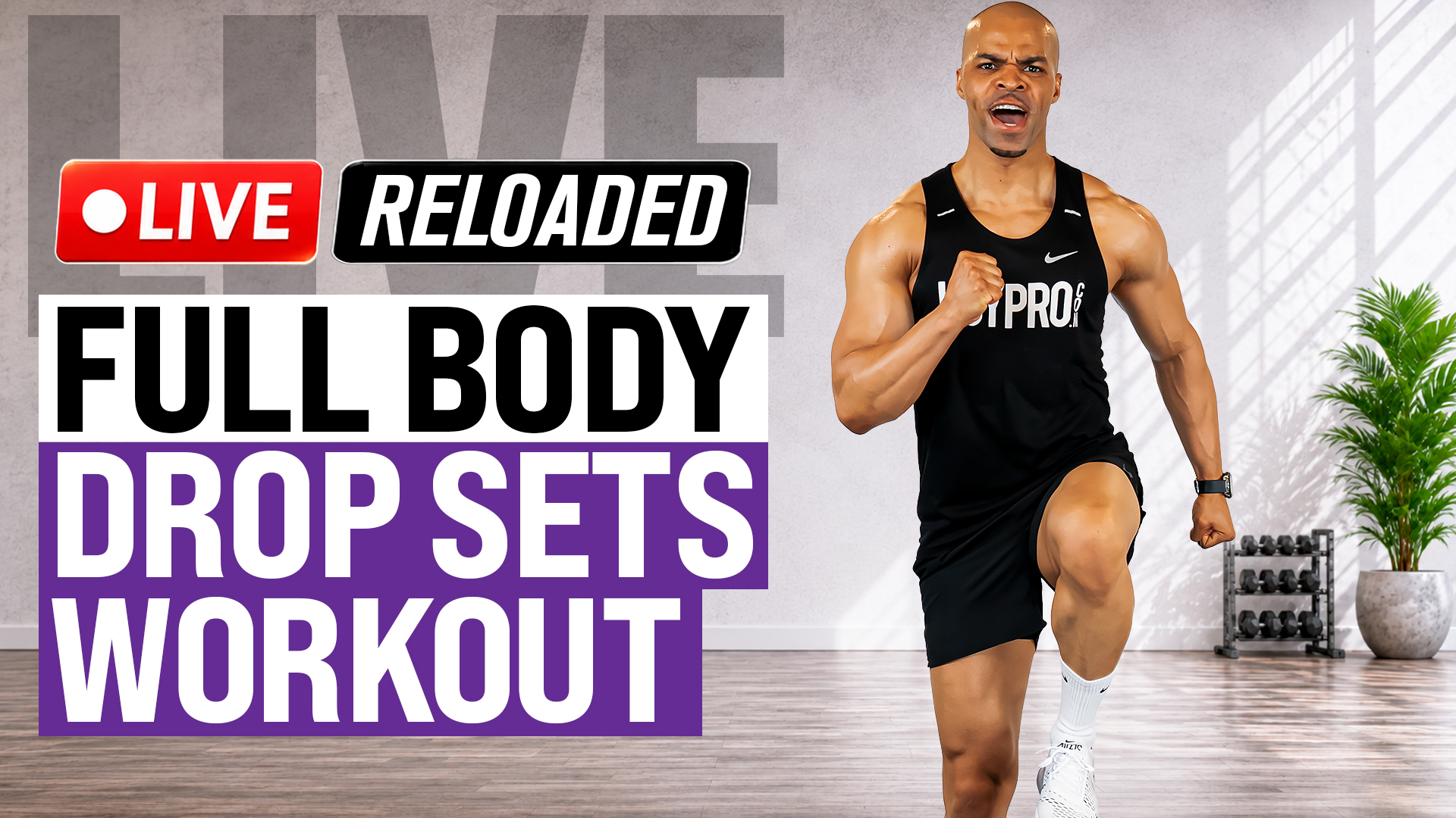 40 Minute Full Body Dumbbell Drop Sets (2-1-0 Format)