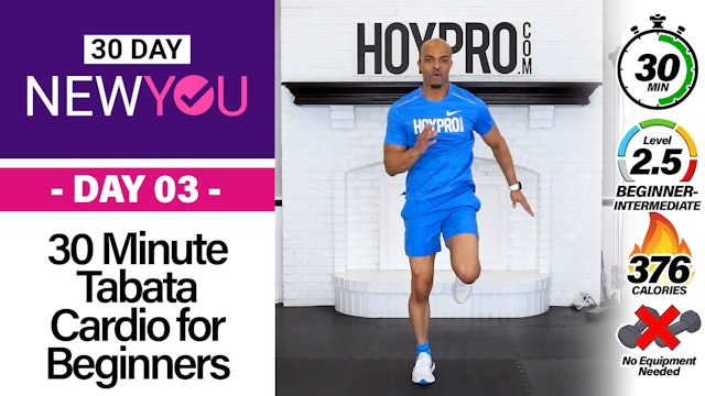 30 Minute Tabata Cardio for Beginners - NEW YOU #03