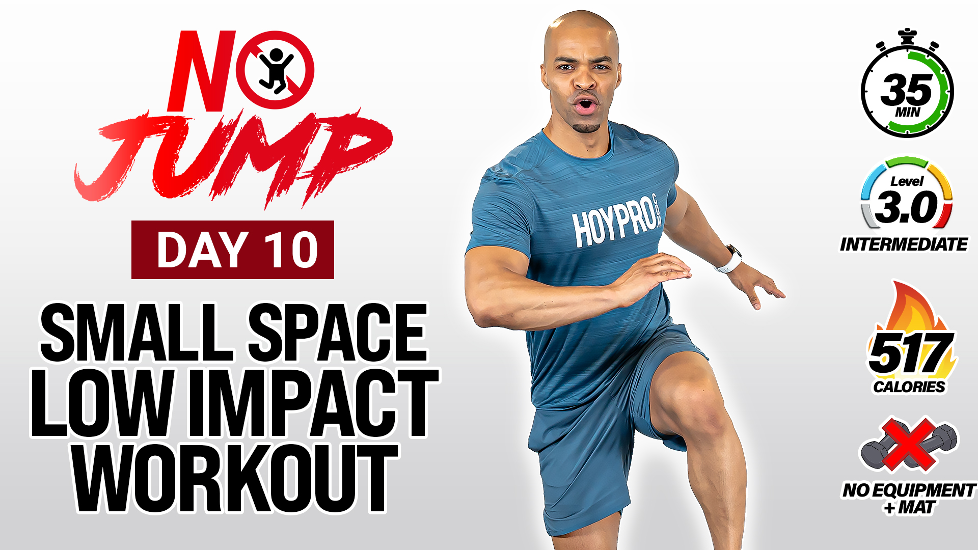 35 Minute Low Impact Small Space Workout - NO JUMP #10