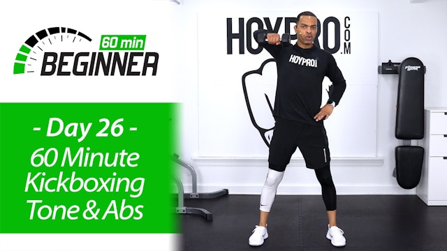 60 Minute Beginners Kickboxing, Tone, & Abs Workout - Beginners 60 #26