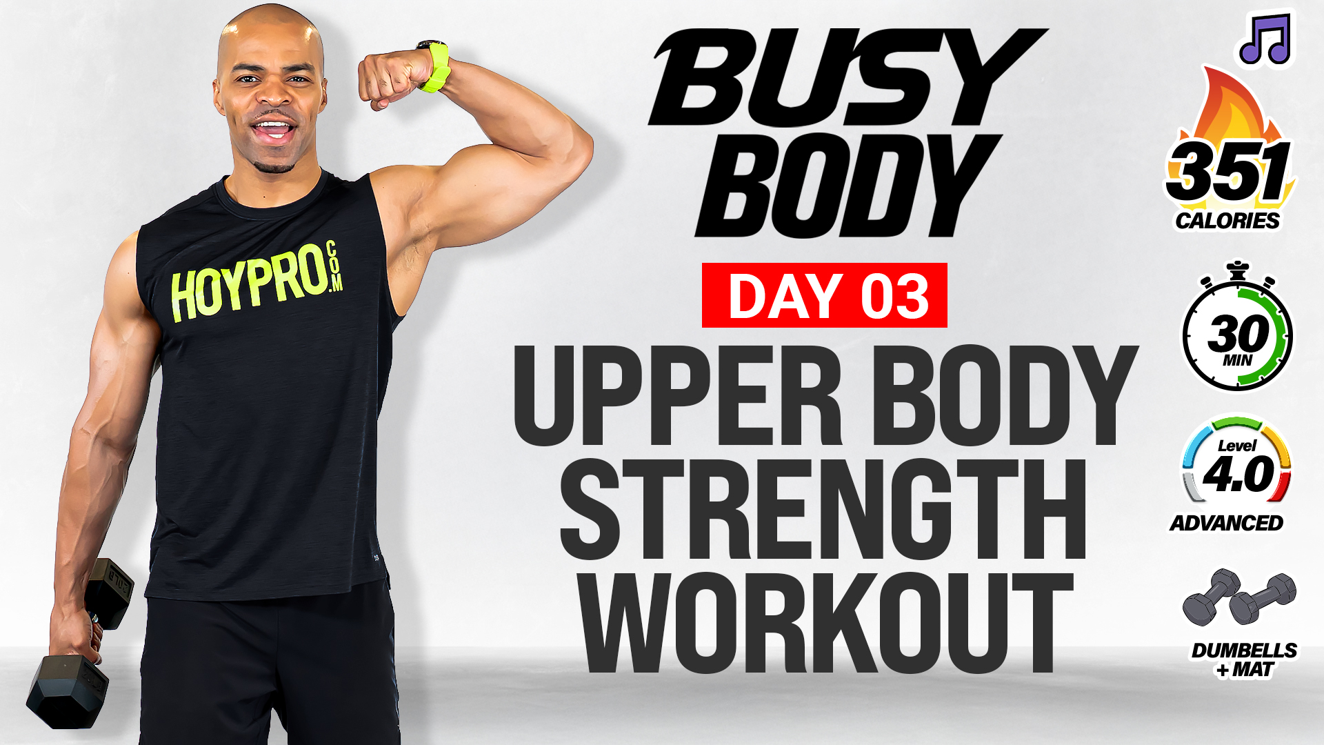 30 Minute Upper Body Strength Scan Workout - BUSY BODY #03 (Music)