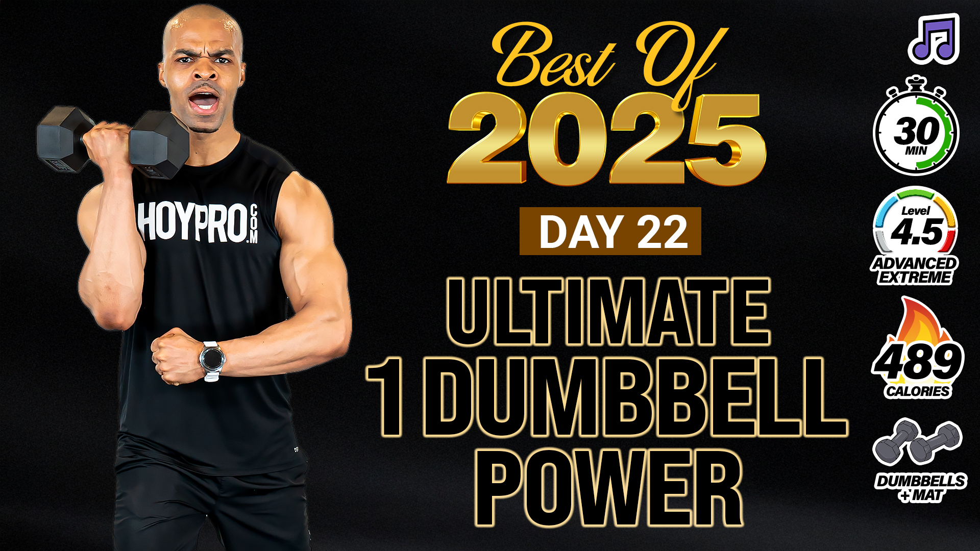 30 Minute One Dumbbell Ultimate Power Workout - 2025 BEST #22 (Music)