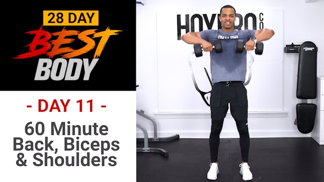 60 Minute Back, Biceps & Shoulders Workout - Best Body #11
