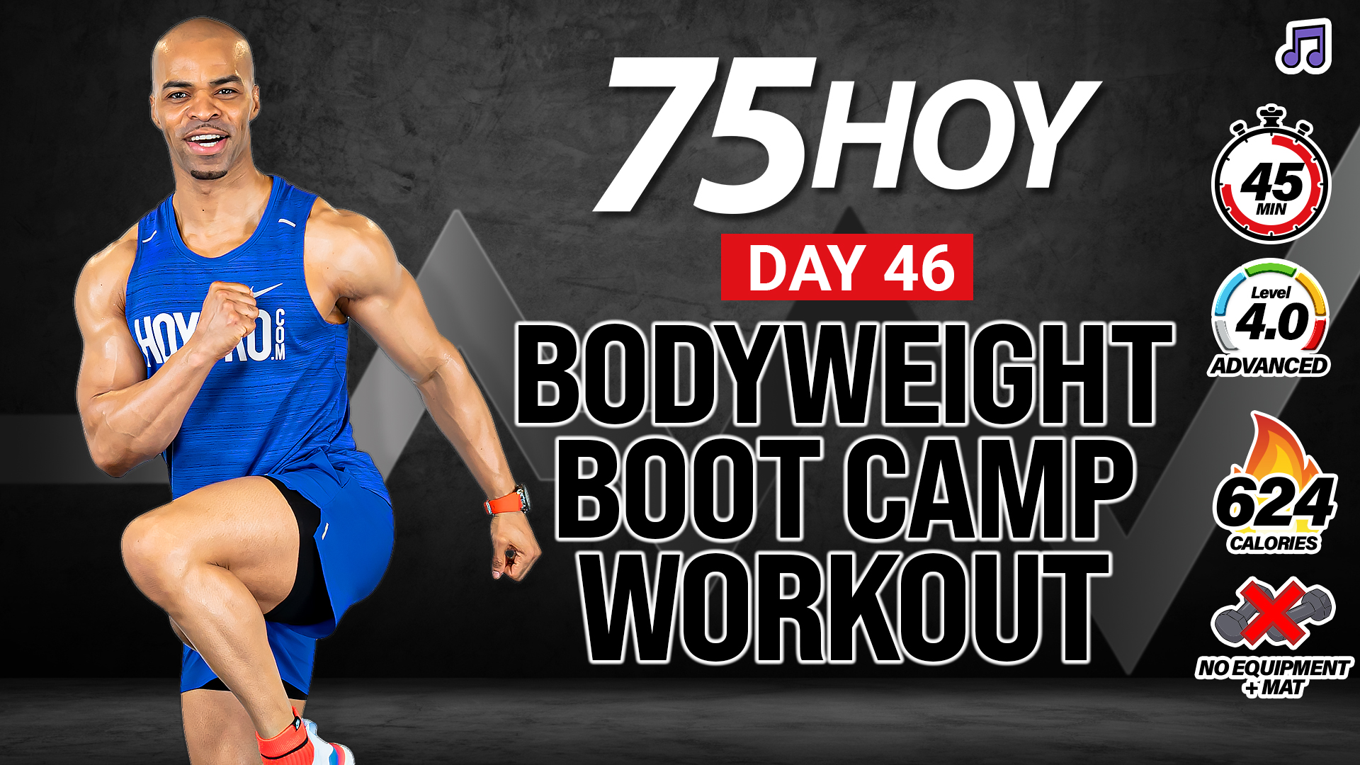 30 & 45 Minute Complete Bodyweight Boot Camp (No Equipment) - 75 HOY #46