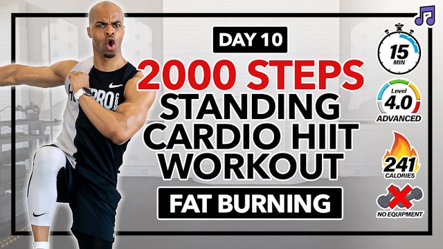 15 Minute Unilateral Cardio HIIT Workout - 2000 Steps #10 (Music)