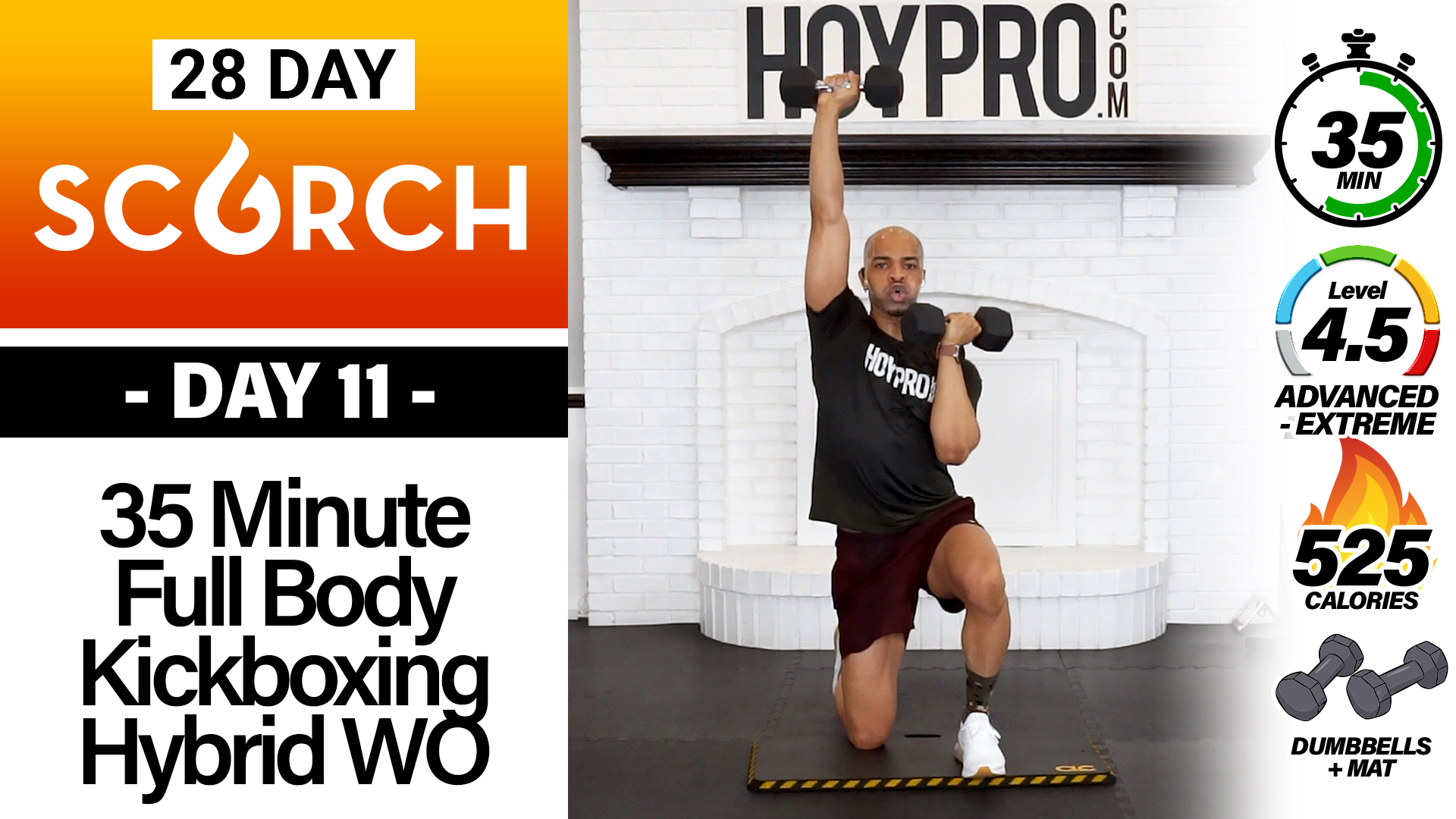35 Minute Full Body Hybrid Kickboxing Workout - SCORCH #11