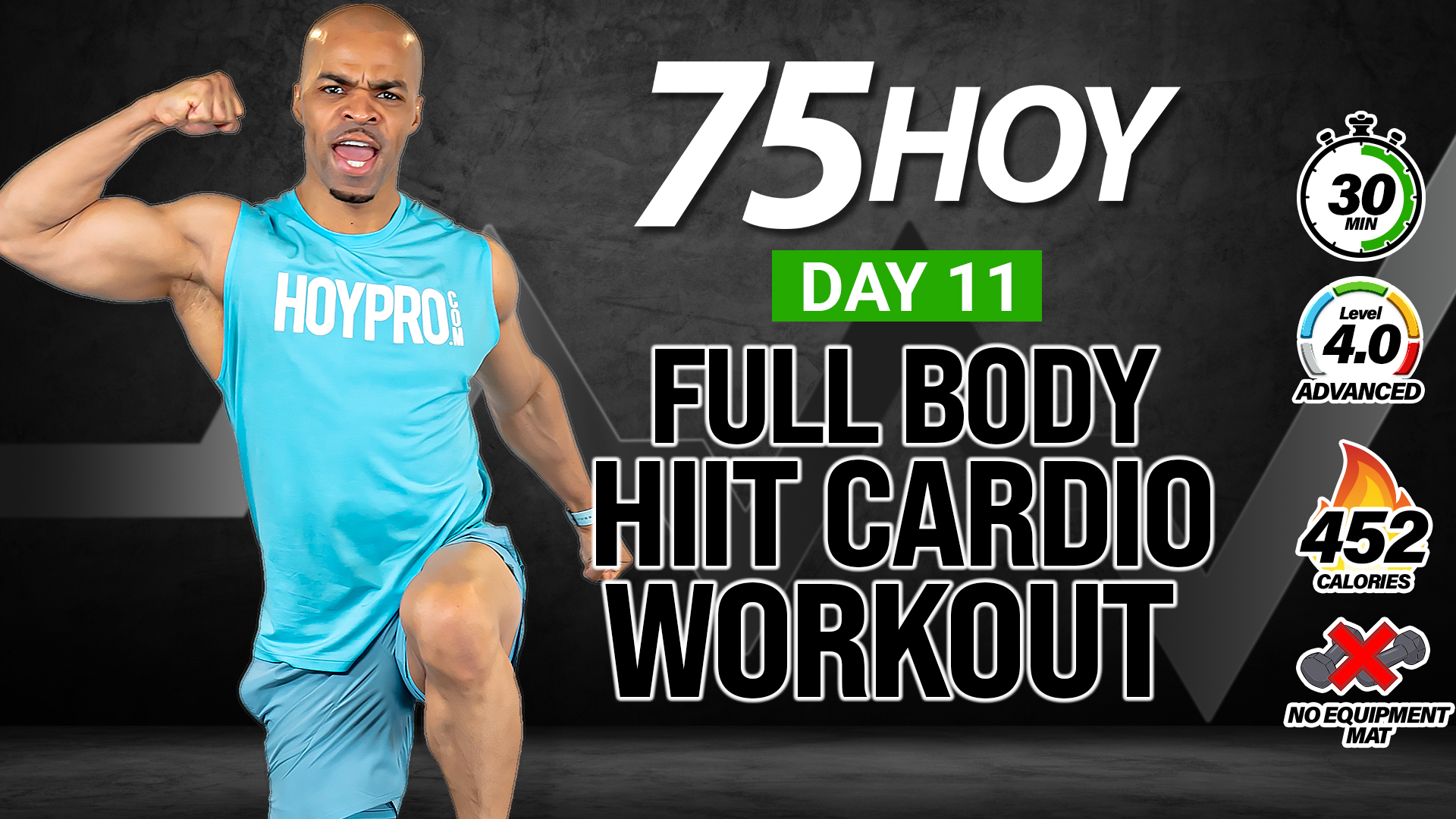 30 Minute Full Body Calisthenics HIIT Workout - 75 HOY #11