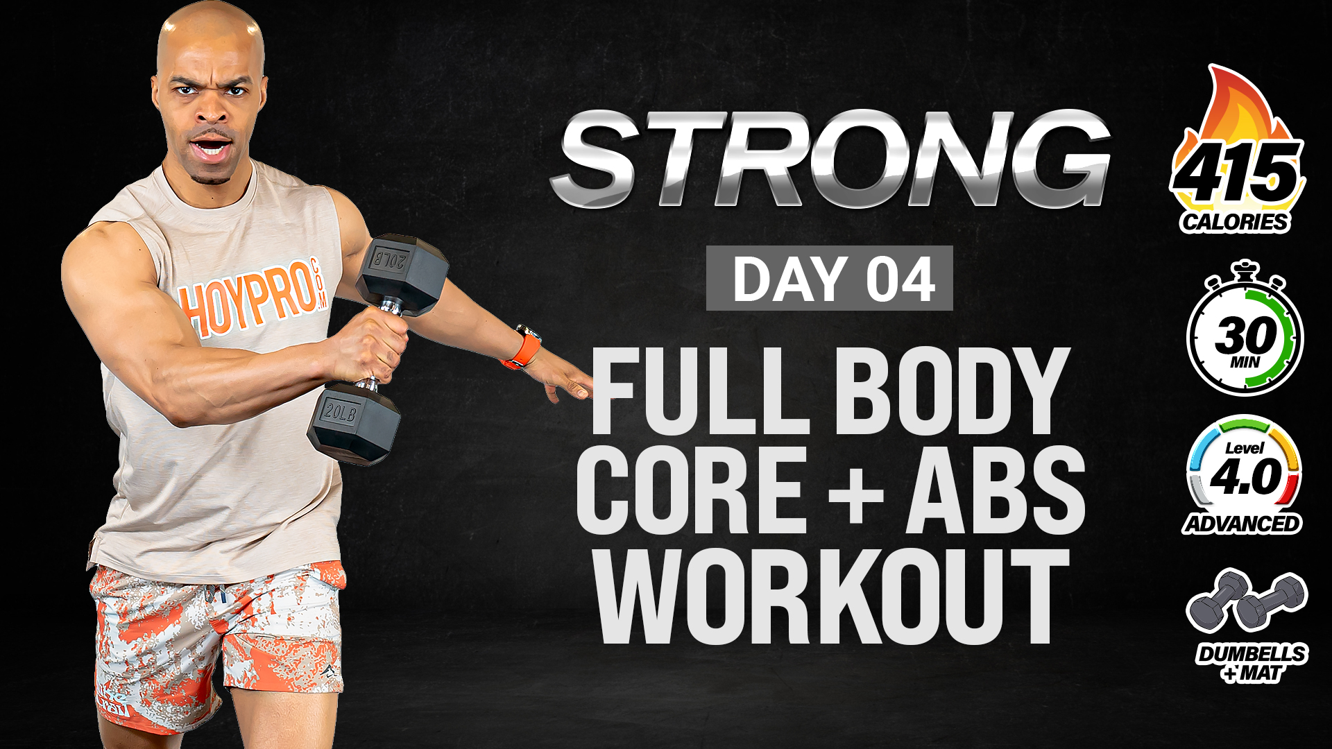 30 Minute Full Body Core & Abs Focused Strength - STRONG #004
