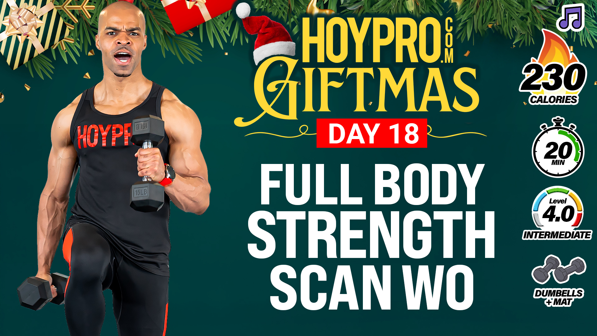 20 Minute Full Body Dumbbell Strength Scan Workout - GIFTMAS Day 18
