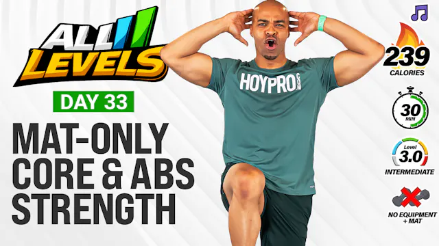 30 Minute No Equipment Core & Abs Tempo Strength - ALL LEVELS #33