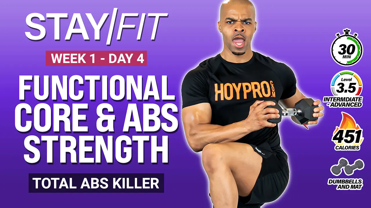 30 Minute Hybrid Total Core & Abs Training Workout - STAY/FIT W1: Day 4 ...