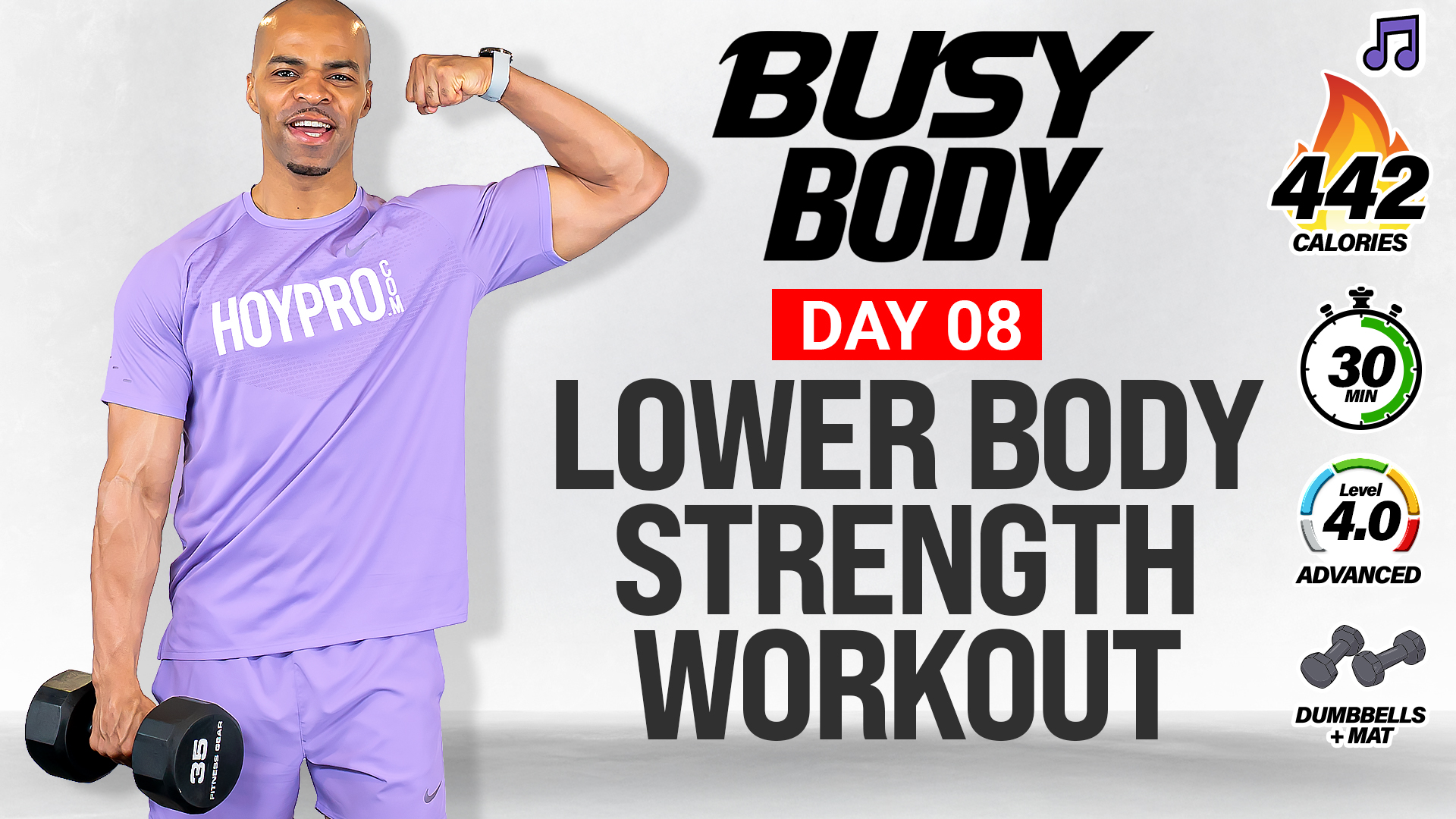 30 Minute Lower Body Strength Scan Workout - BUSY BODY #08 (Music)