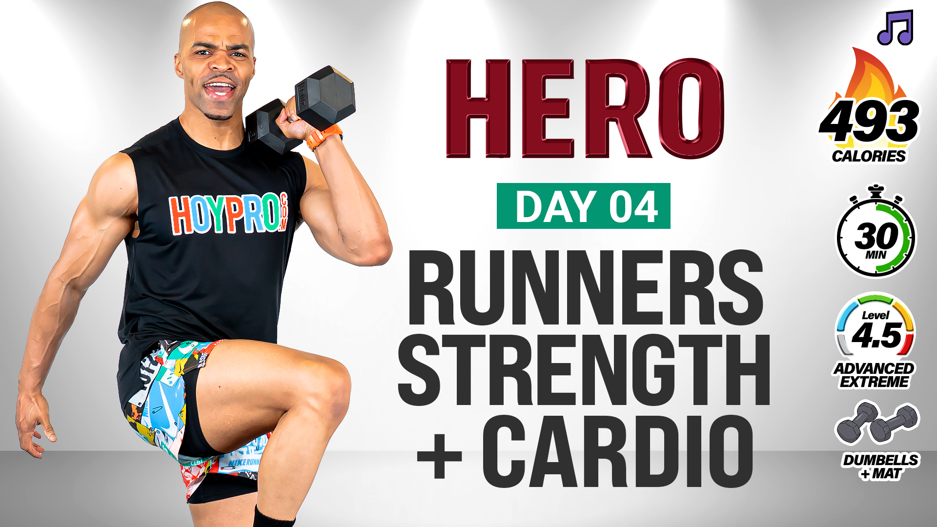 30 Minute Strength, Conditioning & Power Workout for Runners - HERO #004 (Music)