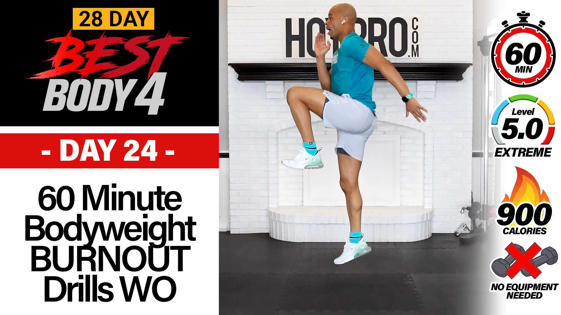 60 Minute Bodyweight Drills + Burnout Workout - Best Body 4 #24