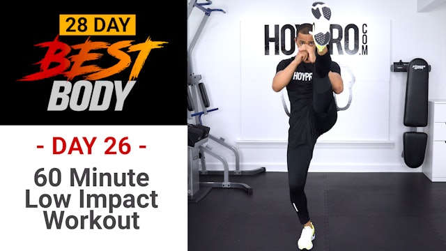 60 Minute Low Impact HIIT + Abs Workout - Best Body #26