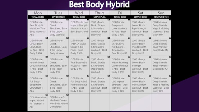 30 Day Best Body Hybrid Calendar