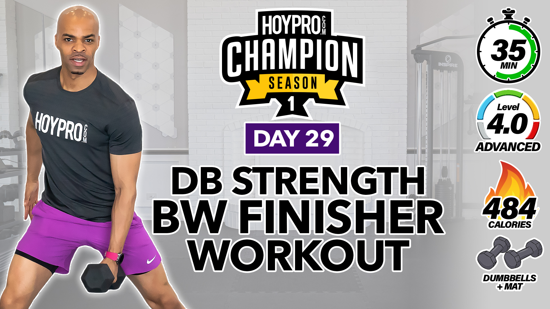 35 Minute Dumbbell Strength / Bodyweight Finisher Workout - CHAMPION S1 #29