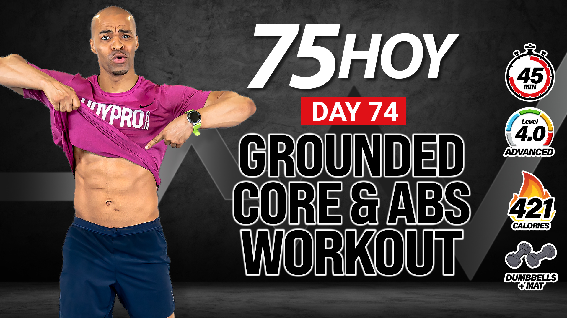 45 Minute Mat-Only Abs & Core Strength Workout - 75 HOY #74