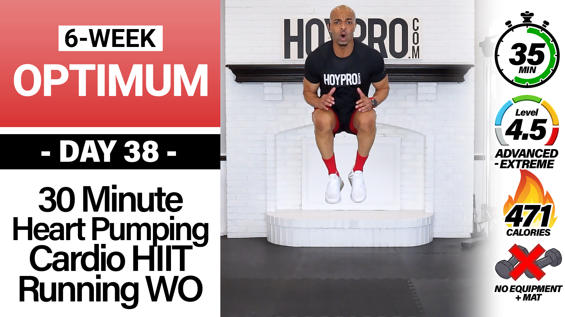 30 Minute SERIOUS Heart Pumping Cardio HIIT Running Workout - OPTIMUM 38