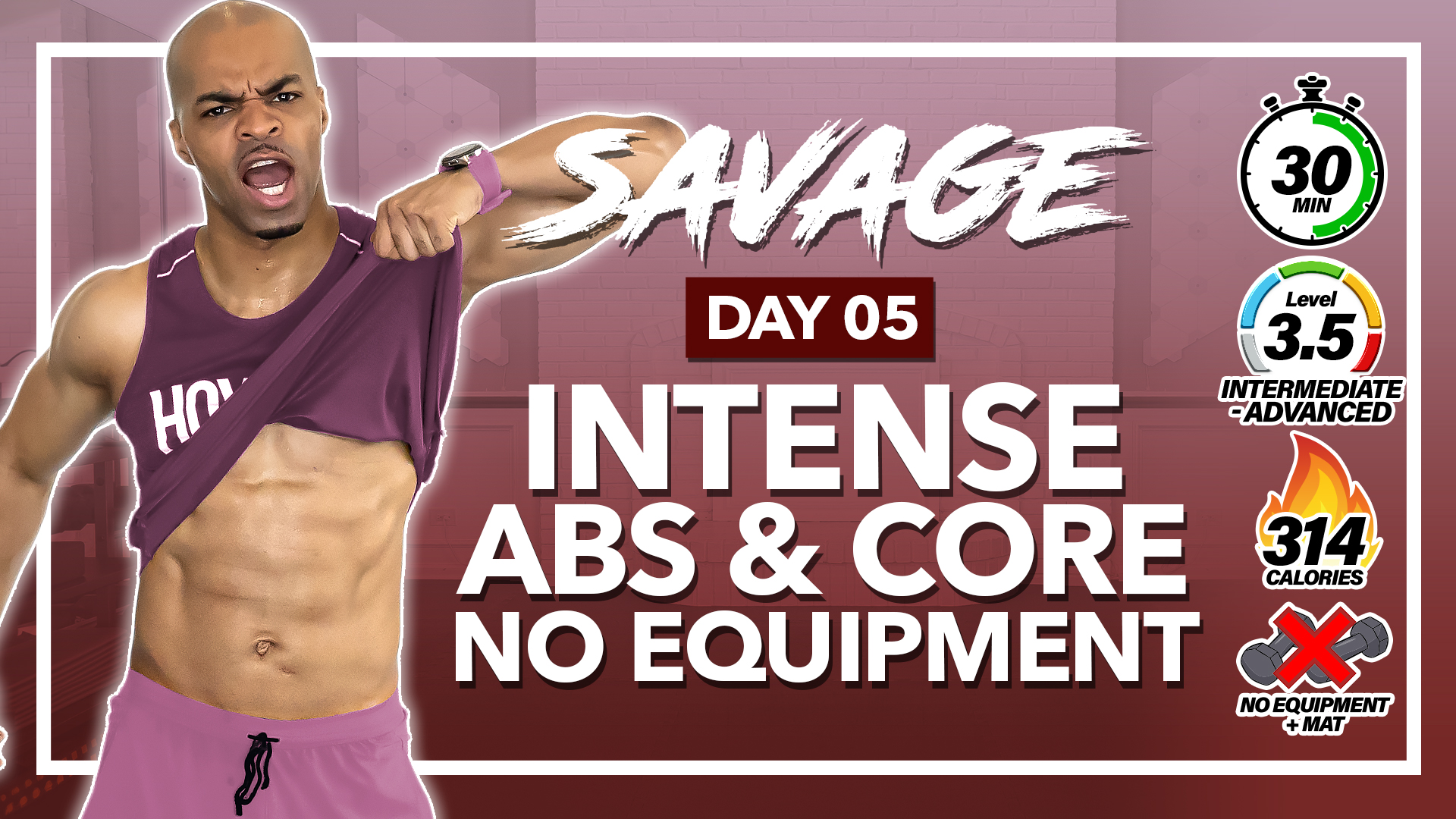 30 Minute Tight Core Training & Abs Workout - SAVAGE #05