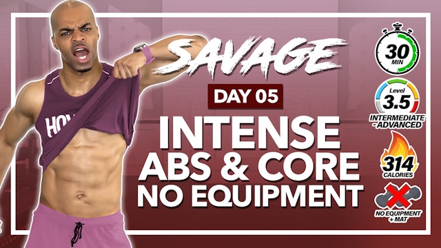 30 Minute Tight Core Training & Abs Workout - SAVAGE #05