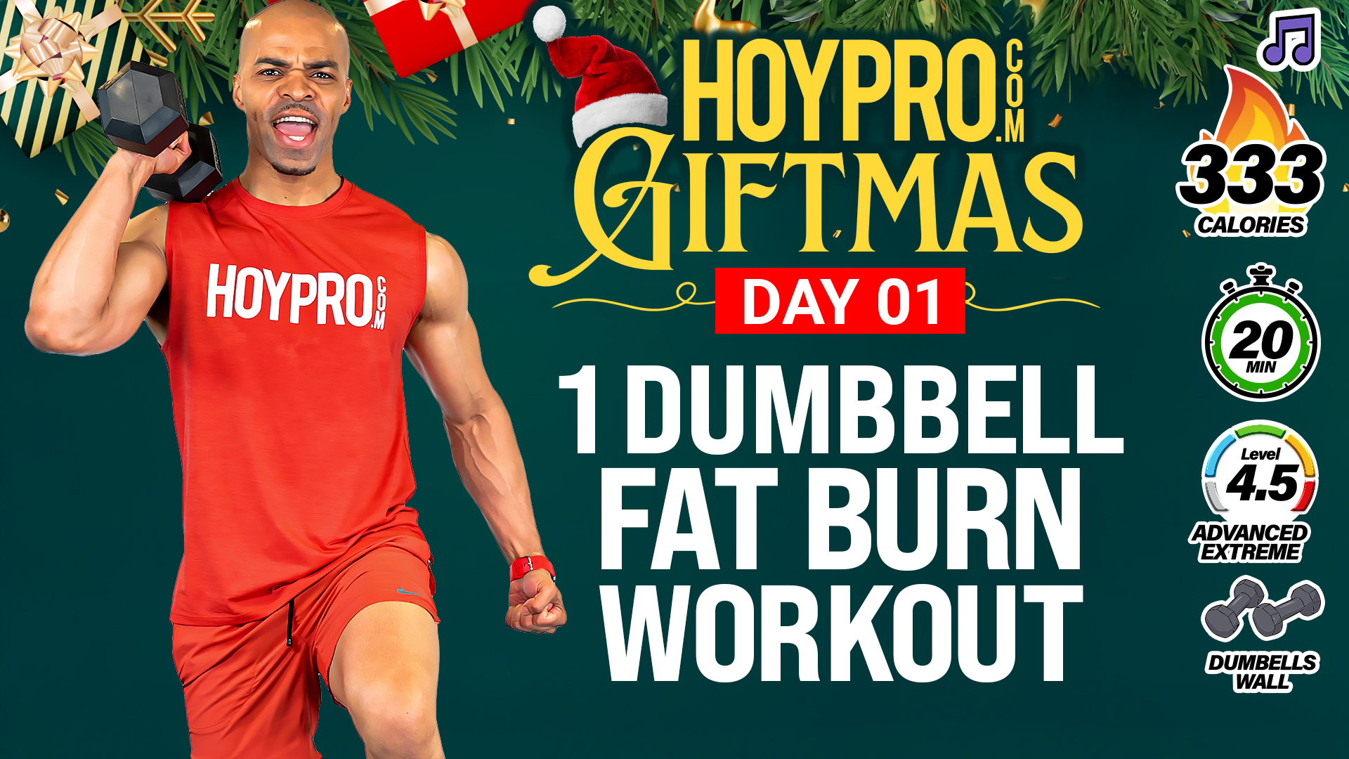 20 Minute One Dumbbell Full Body Fat Burn - GIFTMAS Day 01