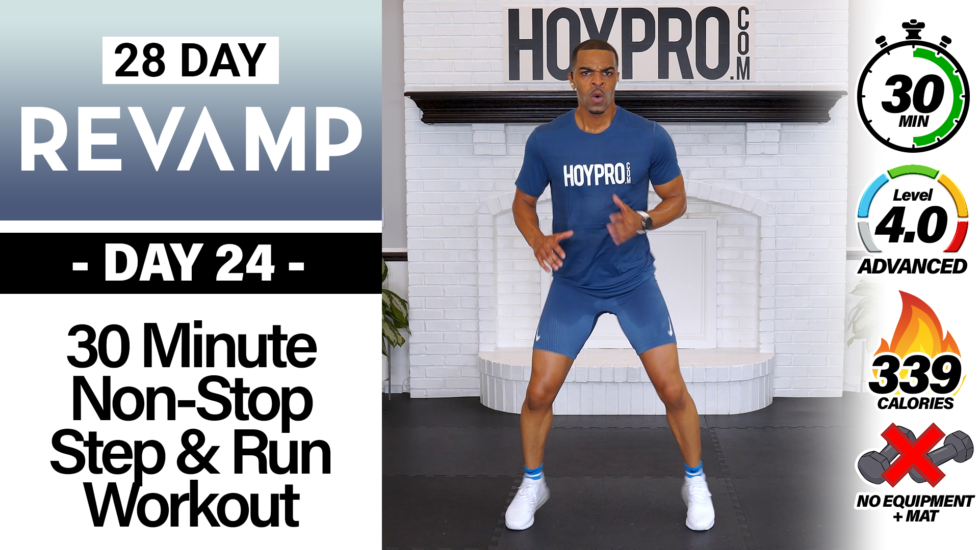 30 Min Non-Stop Step & Sprint Running Workout - REVAMP #24